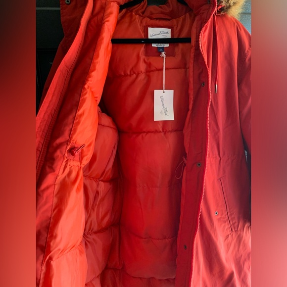 NWT Universal Thread Red Hooded Trench Utility Snow Jacket Water Repellant XXL - Picture 2 of 10